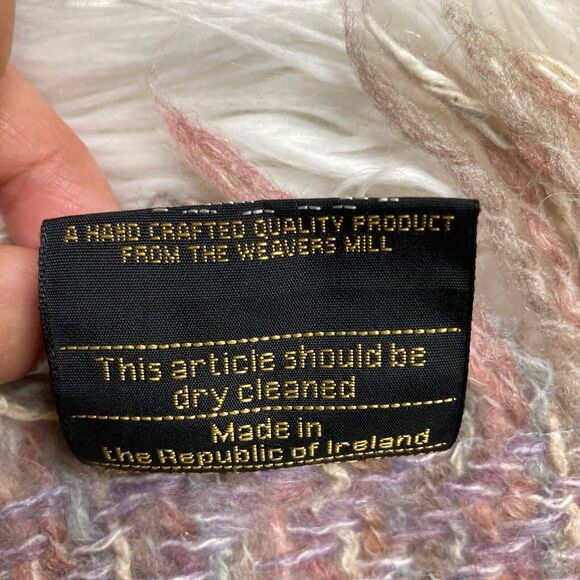 Tapestries Ireland Ltd.  Hand Woven Blanket Wool Purple Pink Size 64” X 46” Rare - Picture 9 of 12